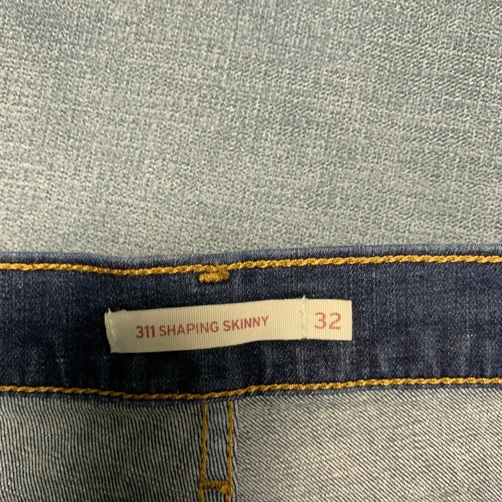 Levi's 311 Shaping Skinny Leg Jeans Men 32 Blue Denim Cotton Regular Fit Zip Fly